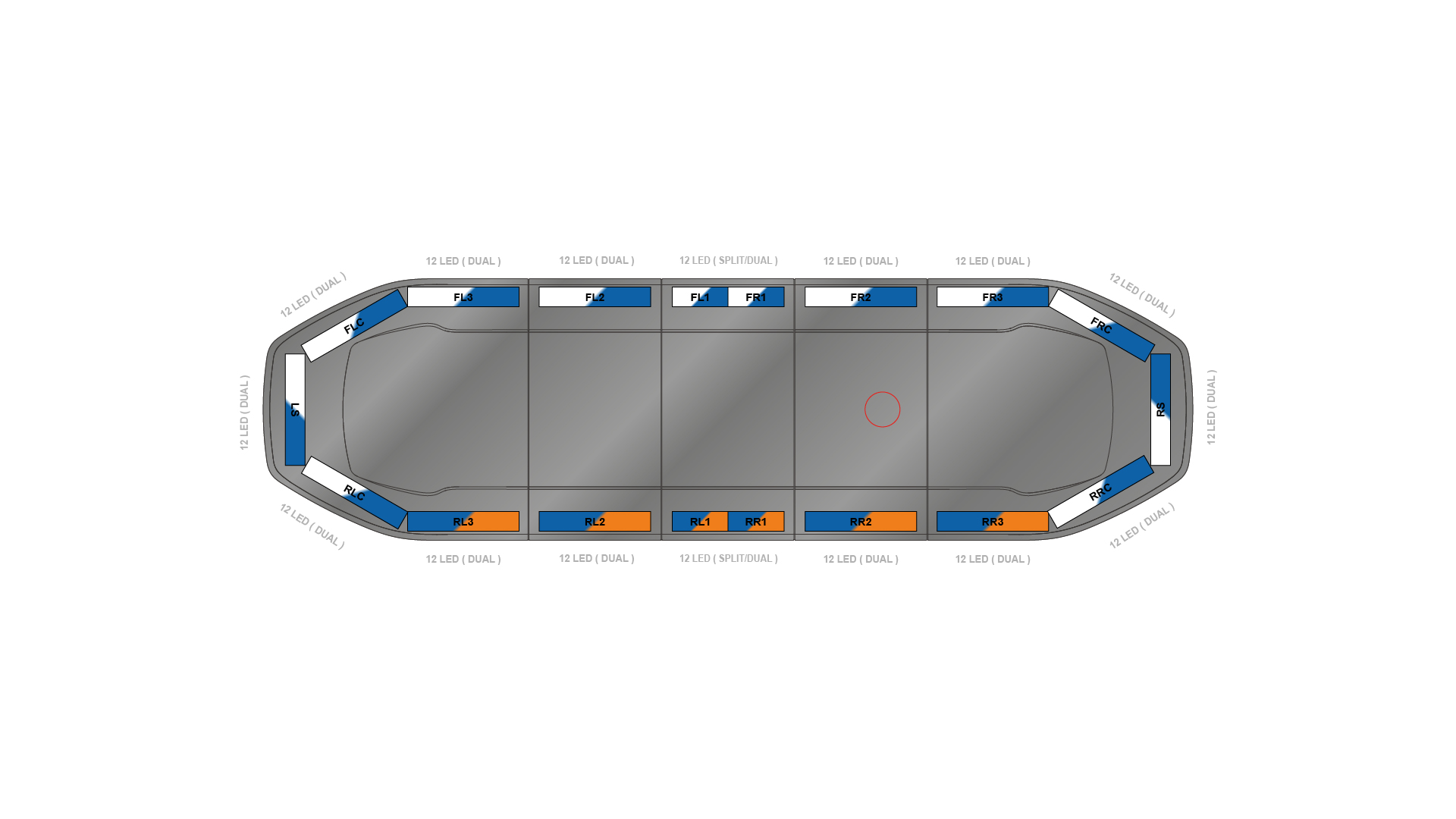 Raiden HE Dual Colour Lightbar 1066mm (42) - BWK - 06660031